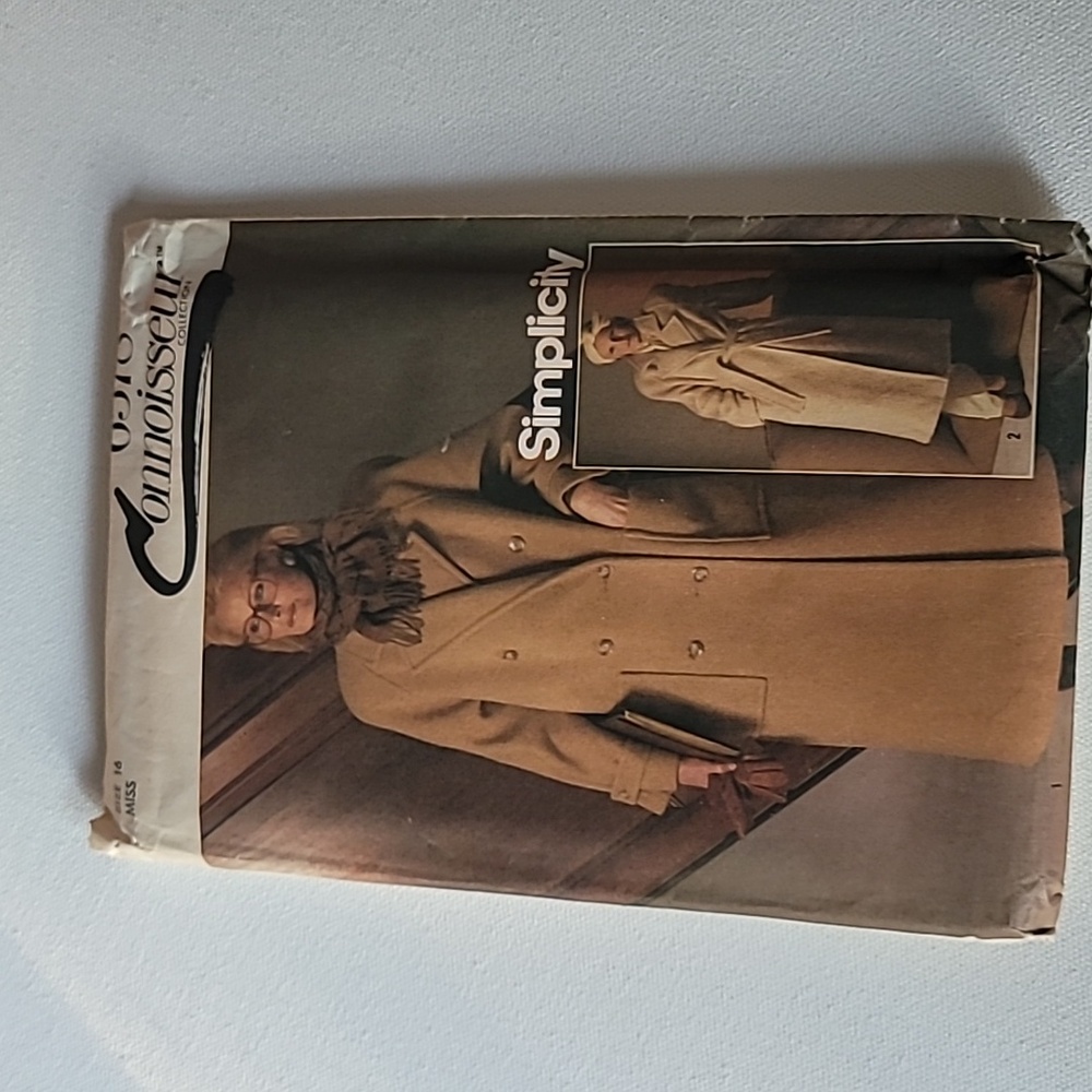 Simplicity Connoisseur misses lined coat sewing pattern Sz 8-18 Vintage …